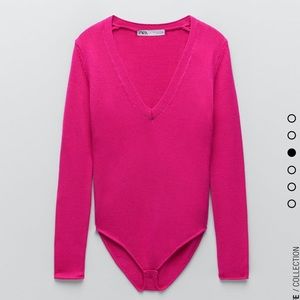 Hot Pink long sleeve bodysuit